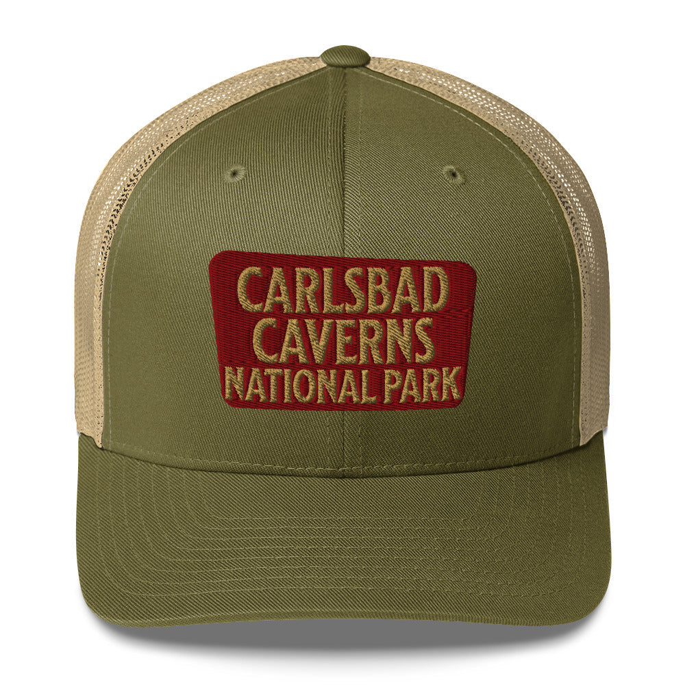 Carlsbad Caverns National Park Sign Embroidered Trucker Hat