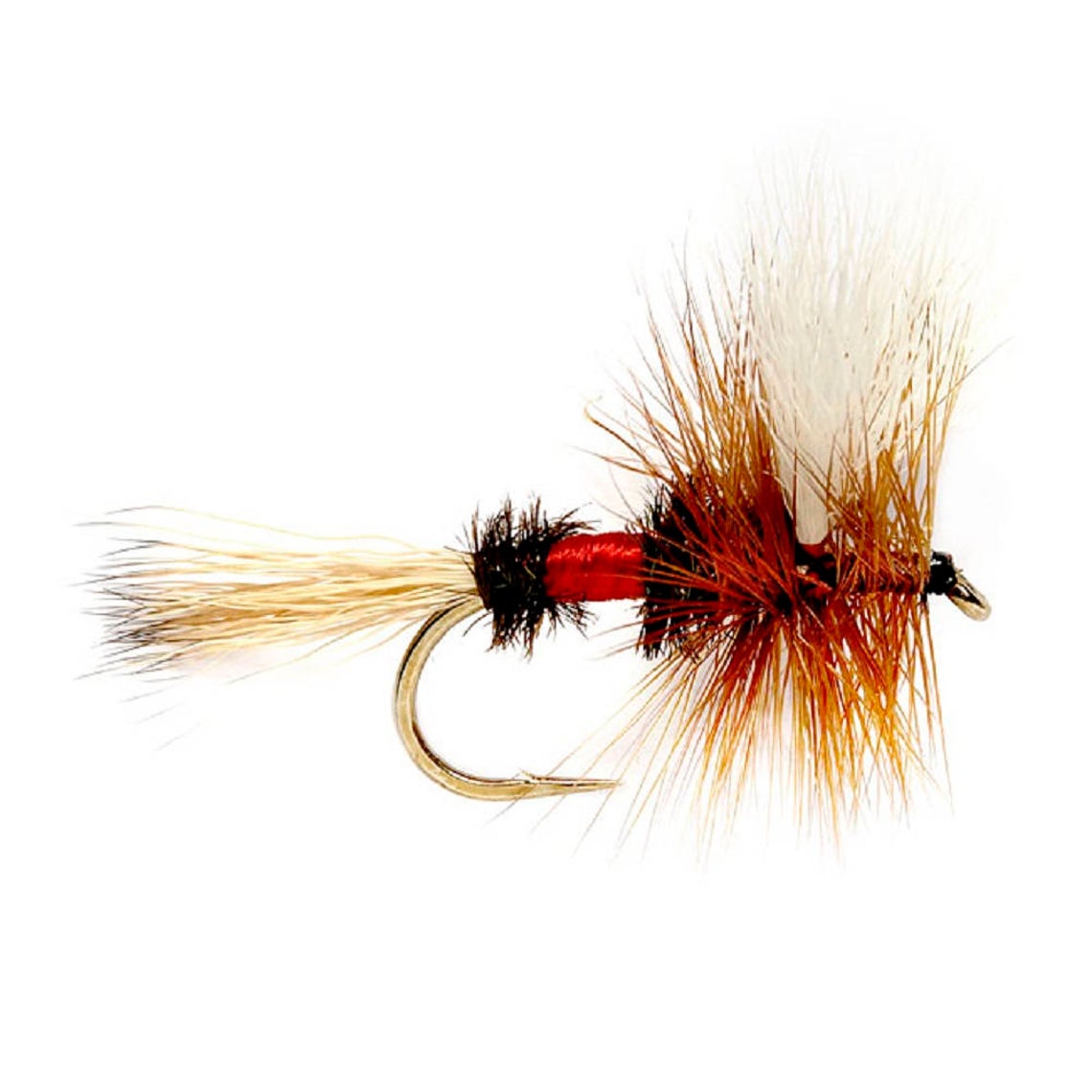 Barbless Royal Wulff Classic Hair Wing Dry Fly - 6 Flies Hook Size 14