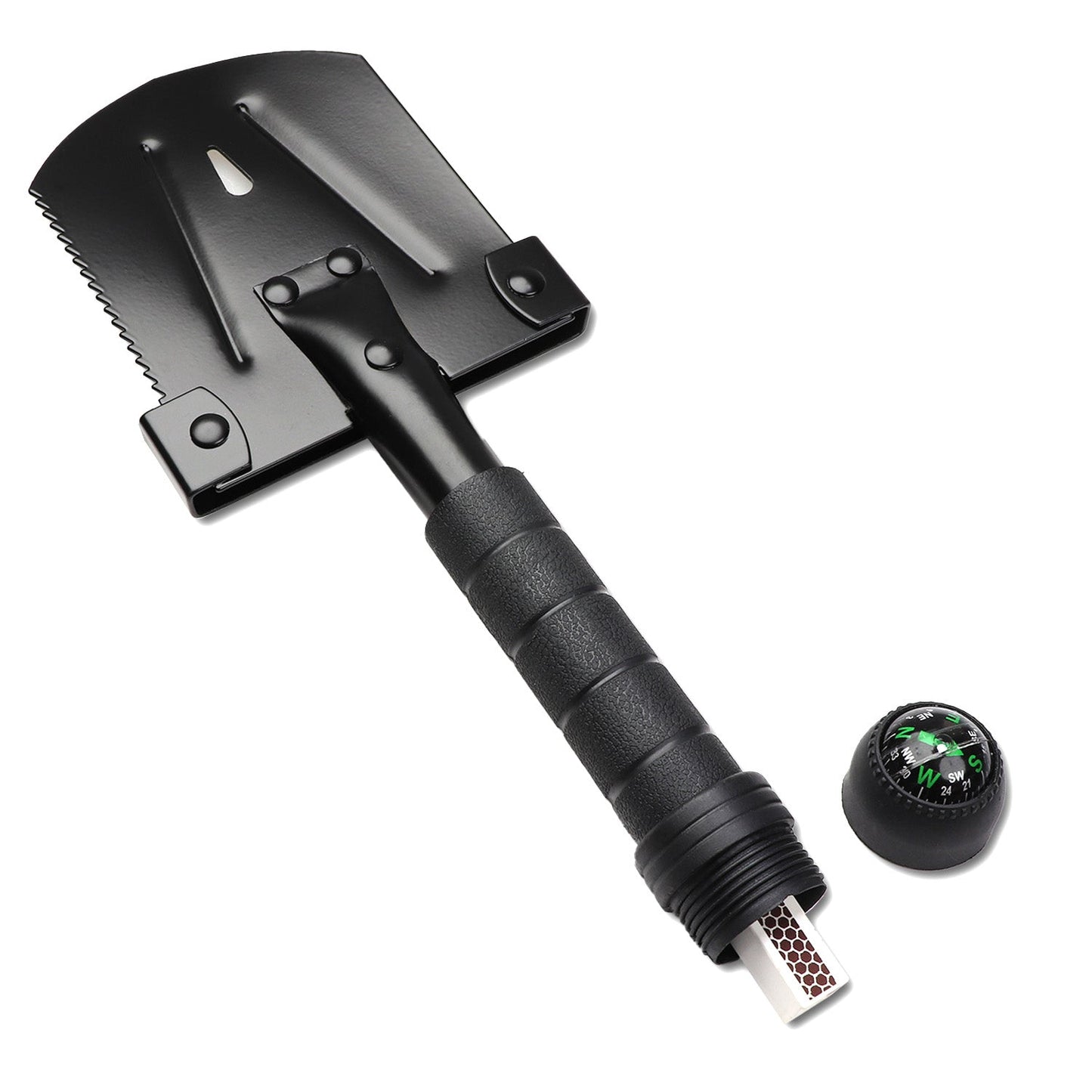 Compact Multi-Function Survival Shovel | Folding Tool with Compass & Survival Kit